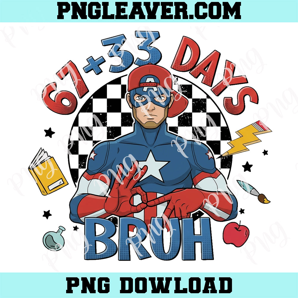 Captain America 100 Days School Png, Captain America Bruh Cartoon Png