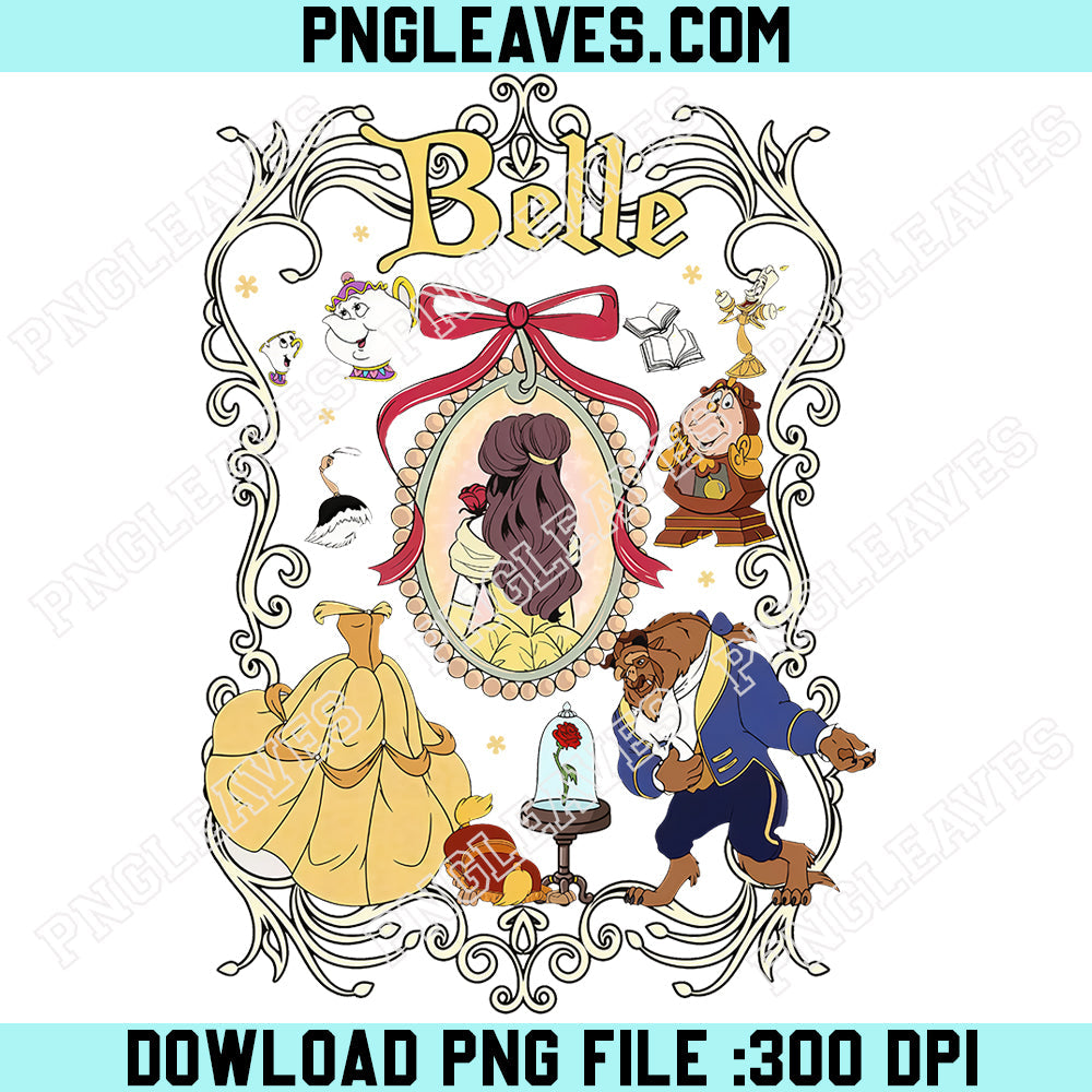Princess Belle In Front Of The Mirror Png, Disney Princess Belle Png, Disneyland Princess Trip Png
