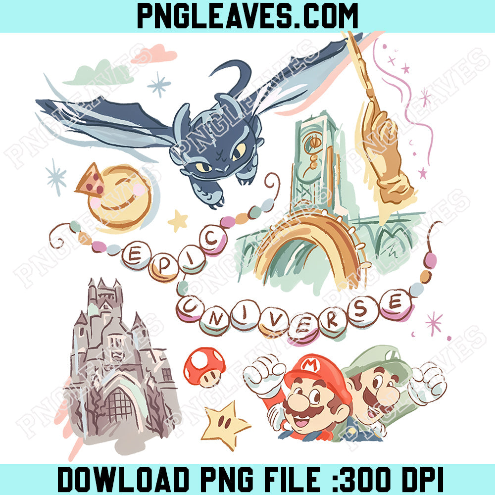 Epic Universe Vacation PNG File, Orlando Theme Park Family Trip Design, Digital Download for T-Shirt Printing