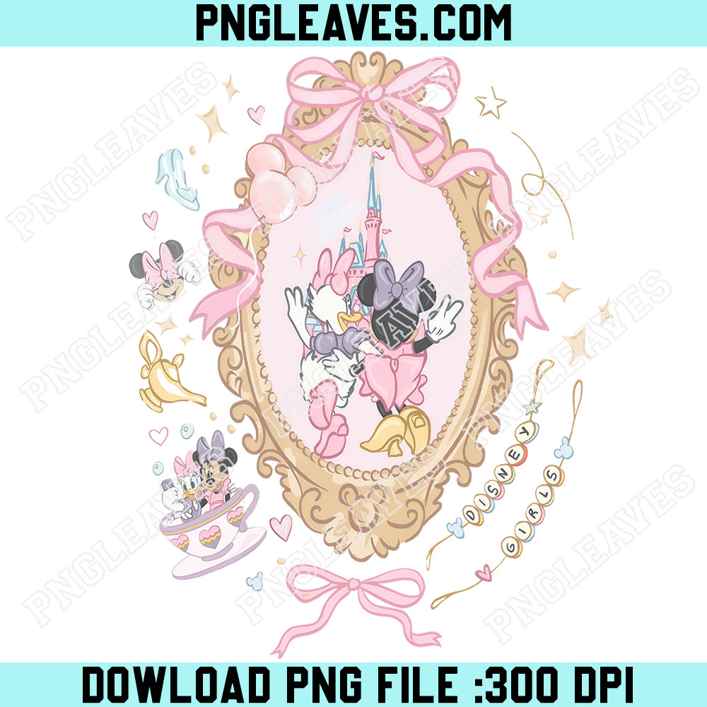 Minnie Daisy Besties PNG, Cute Disney Girls Trip Coquette Clipart Png