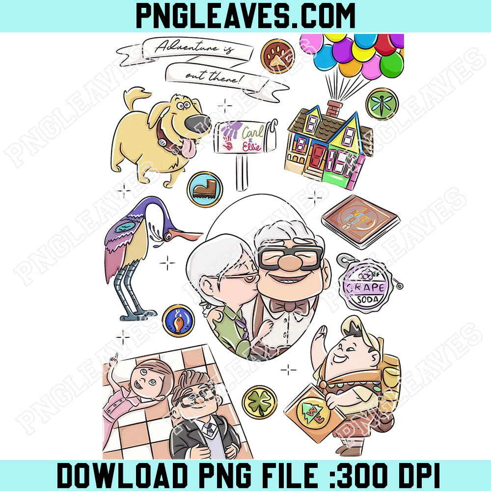 Adventure Is Out There PNG, Up Movie Inspired Carl Ellie Clipart Png