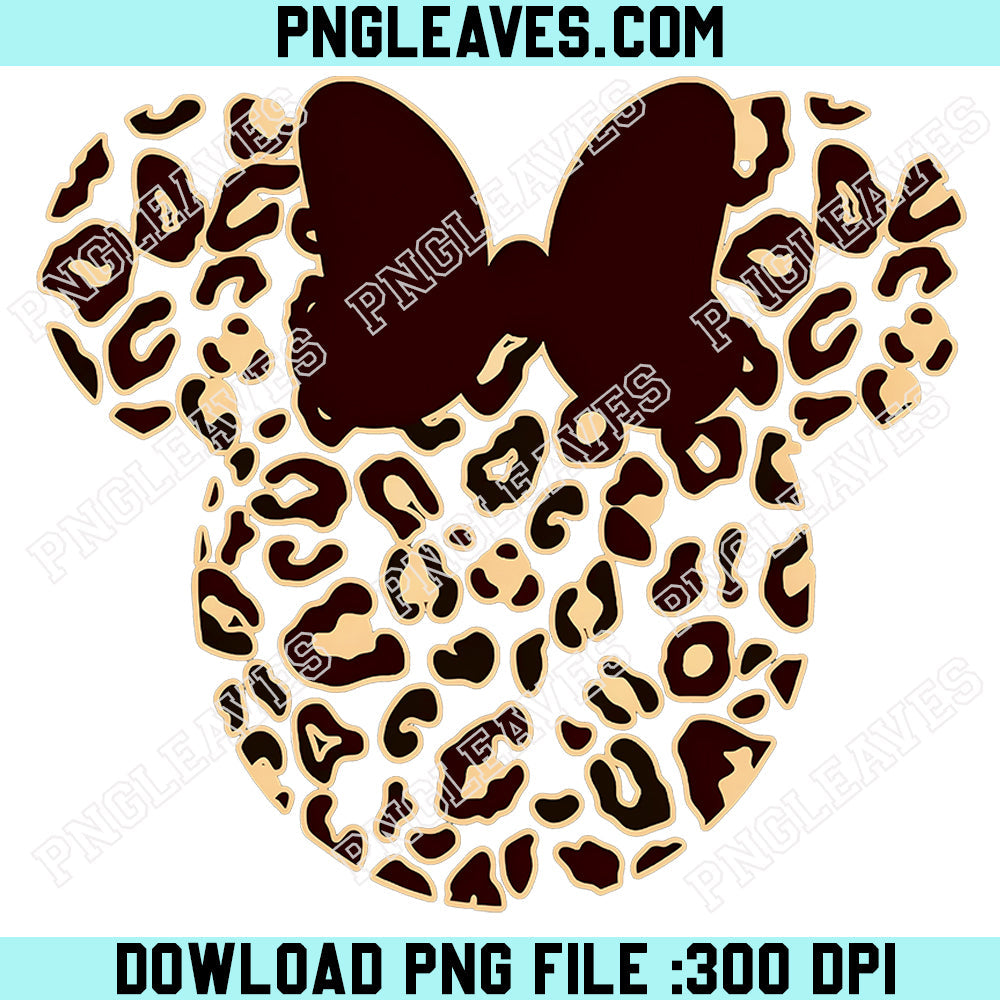 Leopard Print Minnie Mouse New Png, Cute Disney Mom Png, Leopard Minnie Ear Png