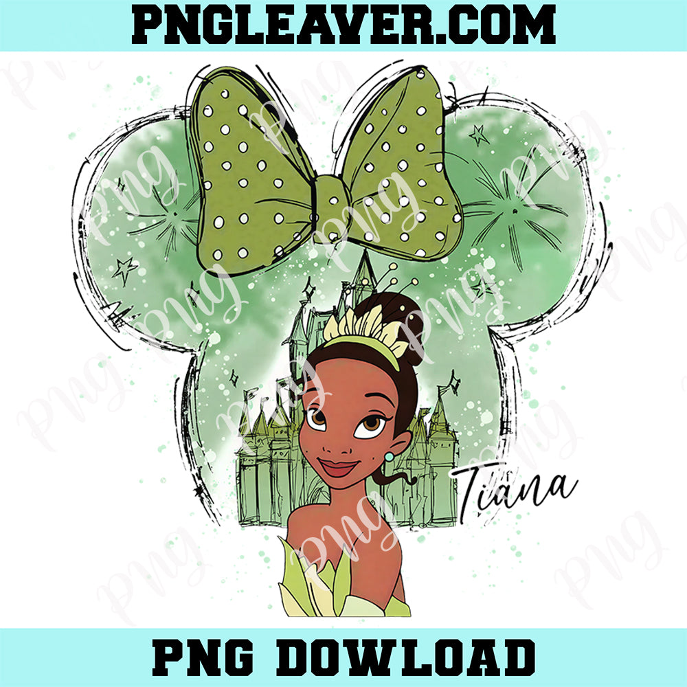 Disney Princess Tiana Castle Mouse Cute Png, Disney Character Png, Princess Girl Png
