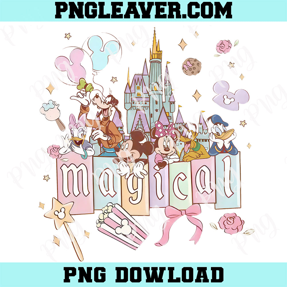 Disney Mickey And Friends Pink Png, Disney Magical Pastel Park Snacks Png, Disneyland Magic Png