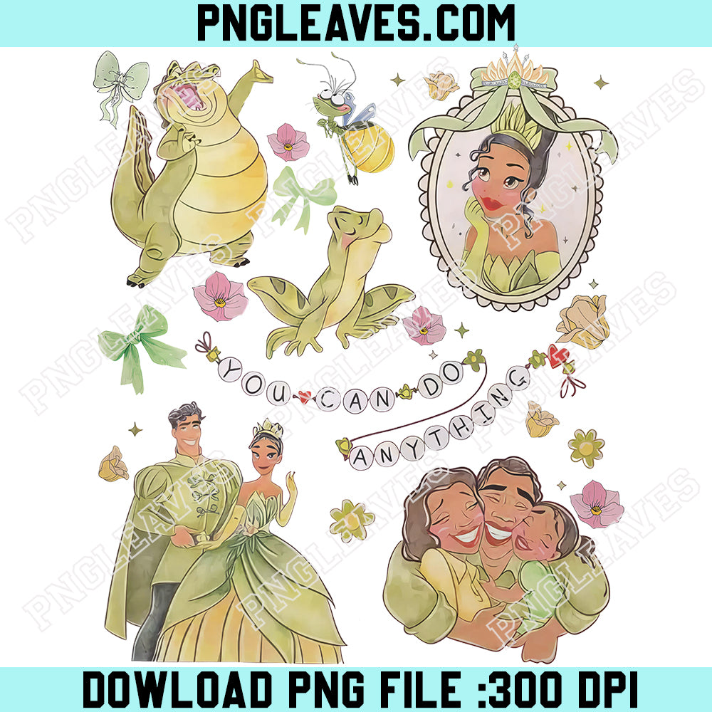 Princess and Frog Inspired PNG, Cute Coquette Sublimation Design Png