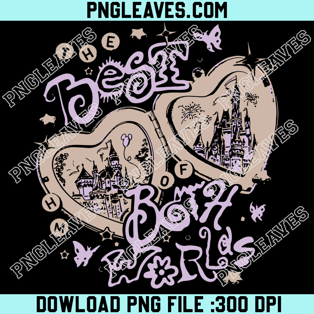 Best of Both Worlds PNG, Disney Castle Heart Aesthetic Png, Retro Princess Sublimation Png