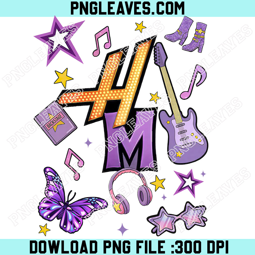 Purple Rockstar HM PNG, Retro Music Girl Design Png