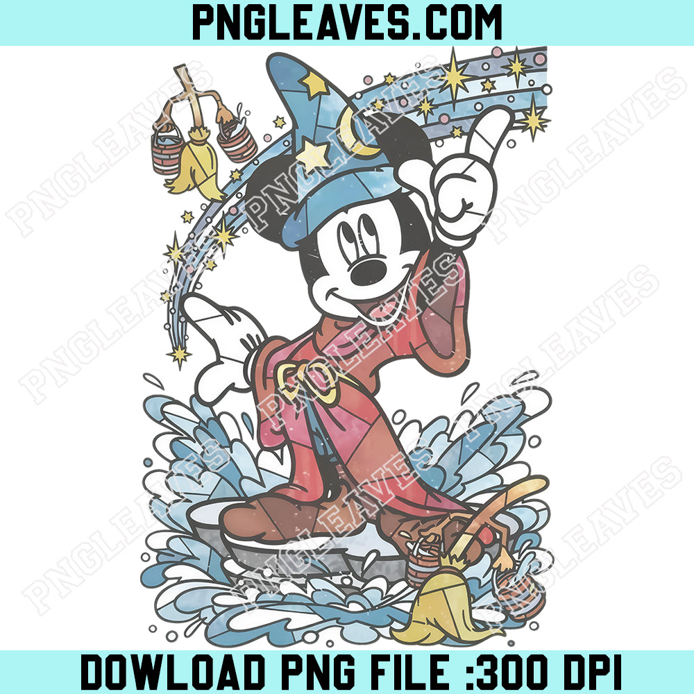 Disney Fantasia Sorcerer Retro Cute PNG, Mickey Mouse Magic Wizard Retro PNG