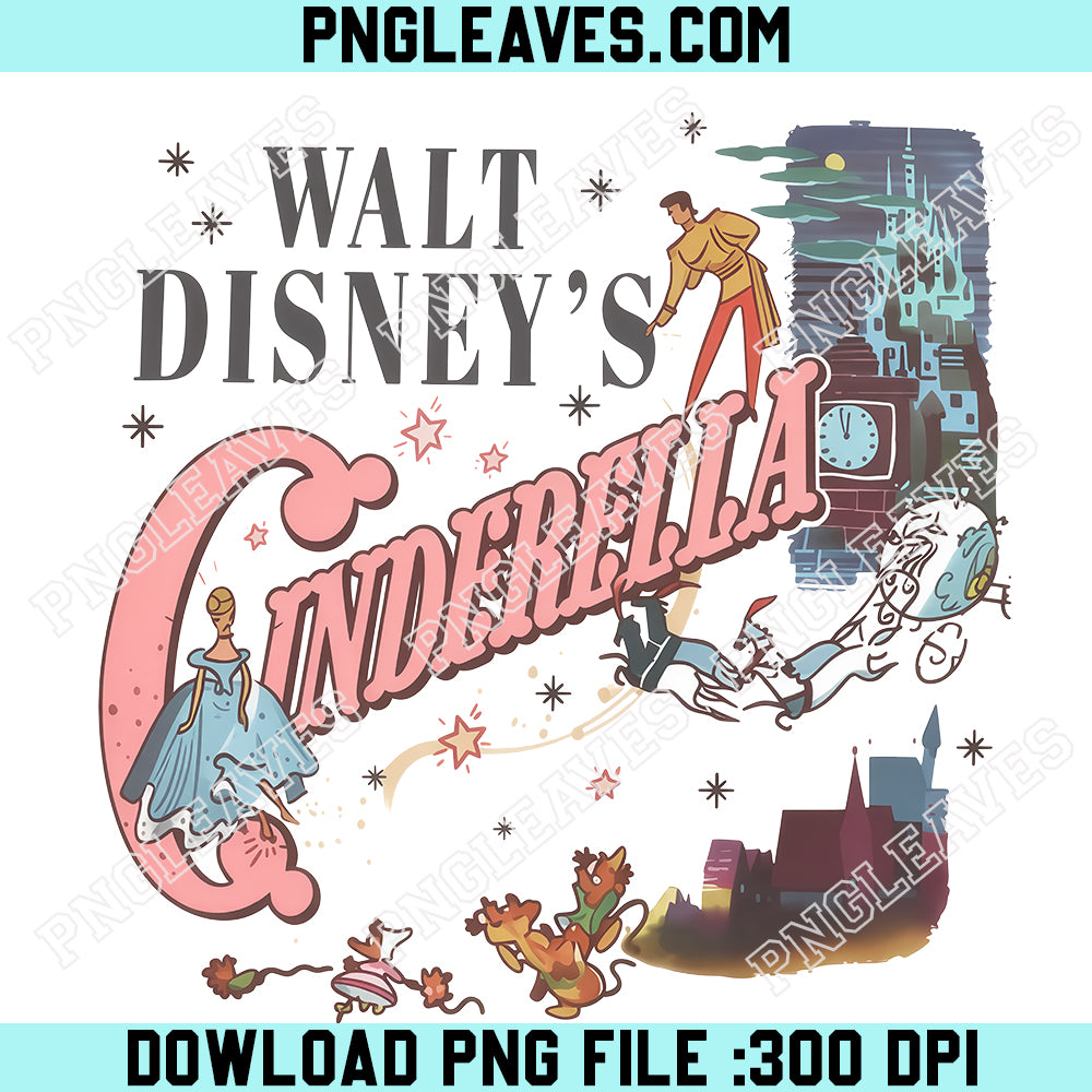 Vintage Cinderell Walt Disney Princess PNG, Disney Comfort Colors PNG, Walt Disney Cinderella PNG
