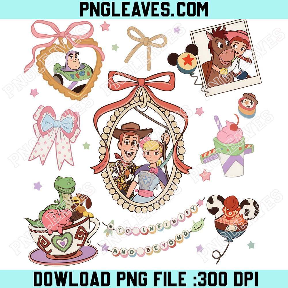 Bow Disney Toy Story Cute PNG, To Infinity and Beyond PNG, Toy Story Friends PNG