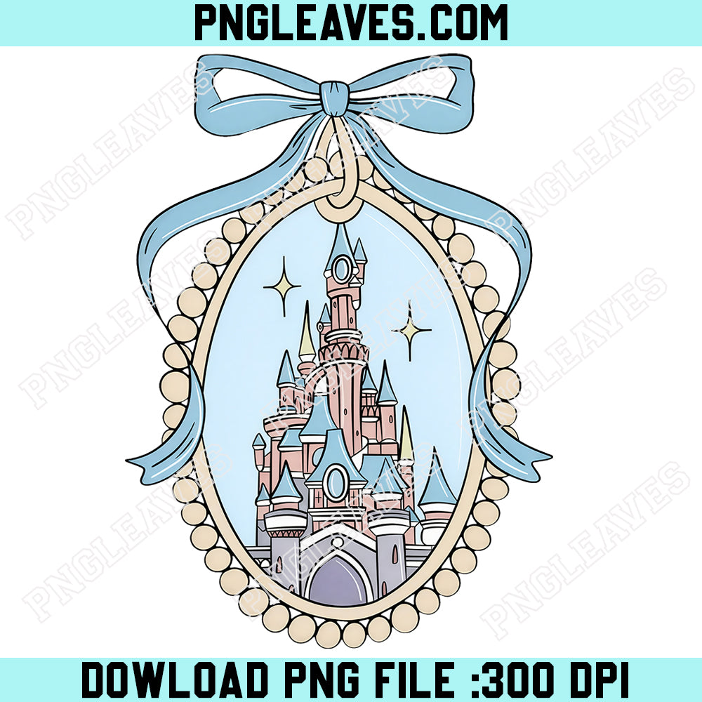 Disney Magical Kingdom Mirror PNG, Coquette Bow PNG, Disney Castle PNG