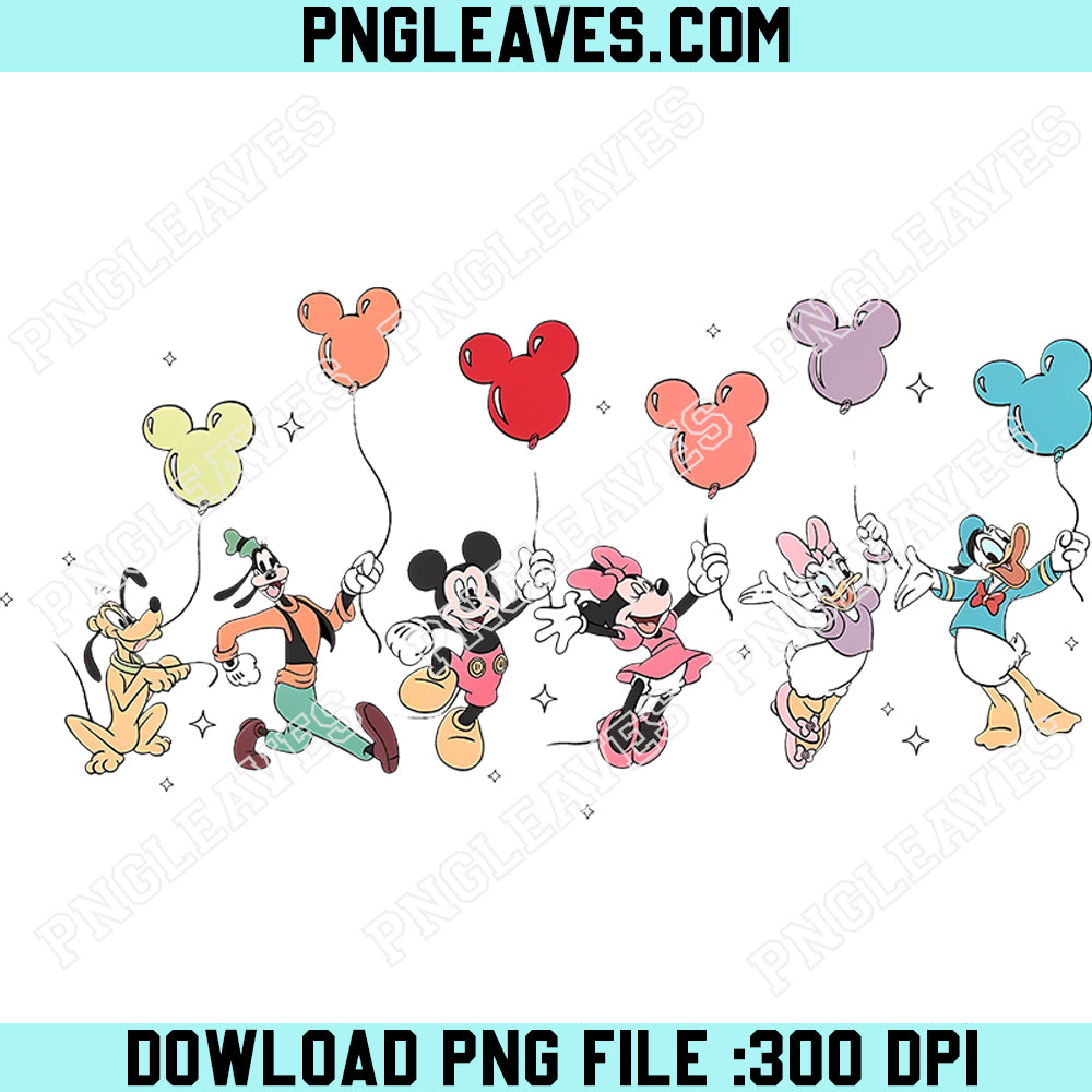 Retro Mickey and Friends Signatures Baby Friend PNG, Magical Disney Characters PNG