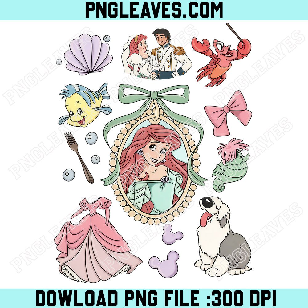 Little Mermaid Mirror Retro PNG, Women Little Mermaid Ariel PNG, Ariel Mermaid PNG