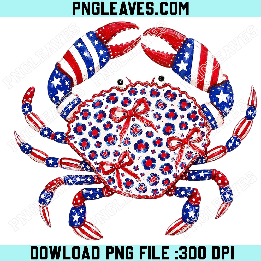4th of July Crabs Png, Patriotic Crab Png, USA Summer Sublimation Design Png