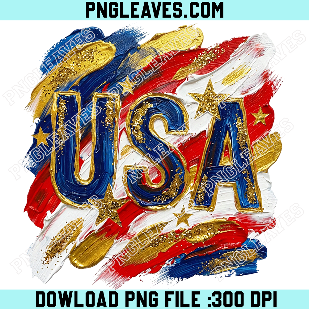 4th of July USA Paint Png, Retro Patriotic Brushstroke Png, American USA Graphic Png