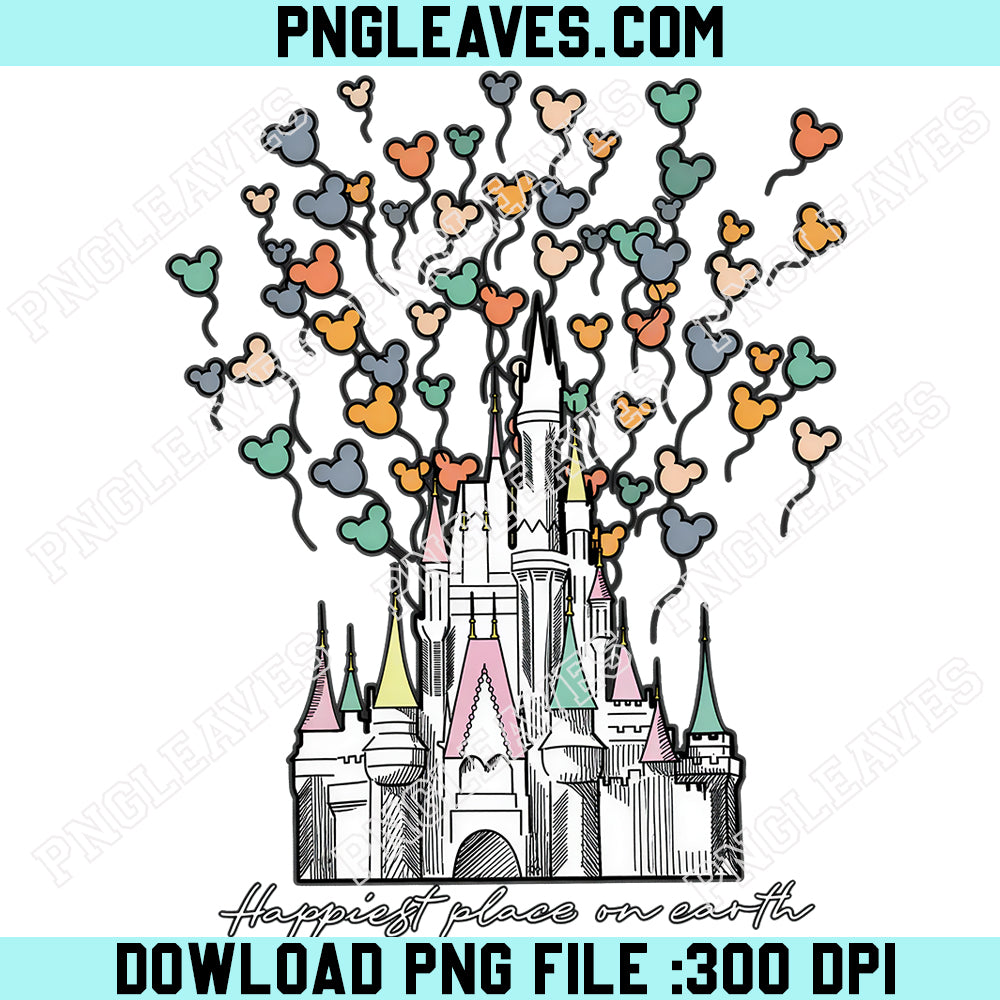 Disney Princess Castle PNG, Disneyland Balloons PNG