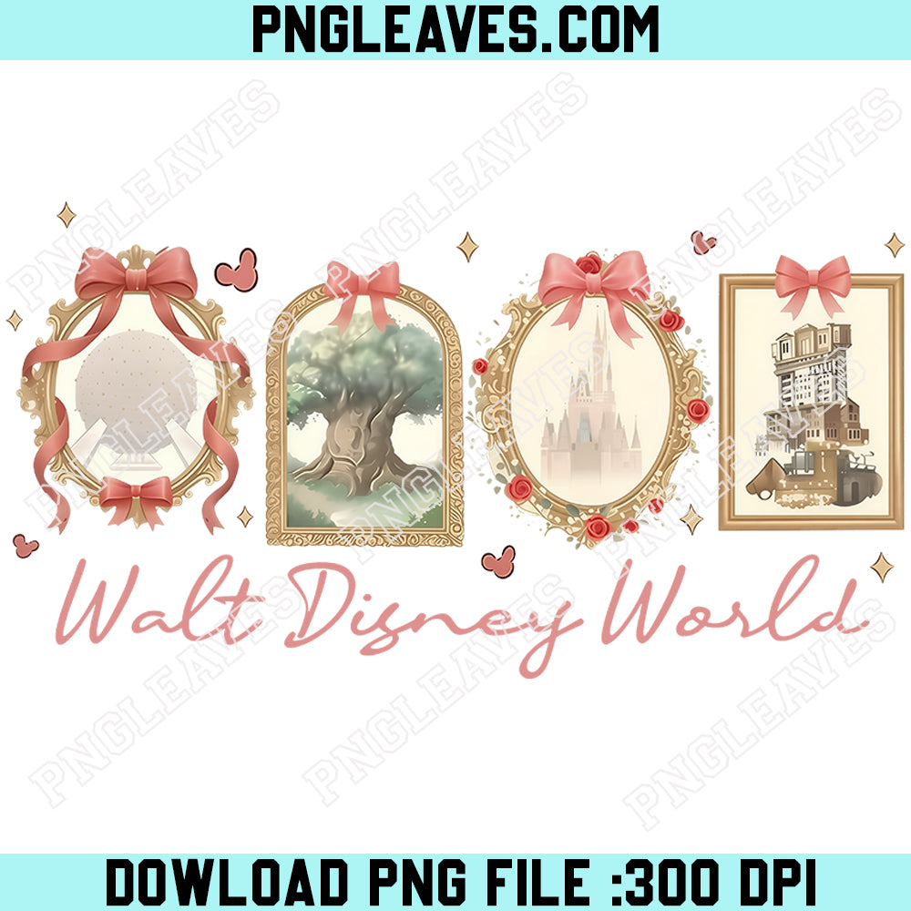 Coquette Bows Walt Disney World PNG, Magic Kingdom Tee, Epcot 1982 PNG