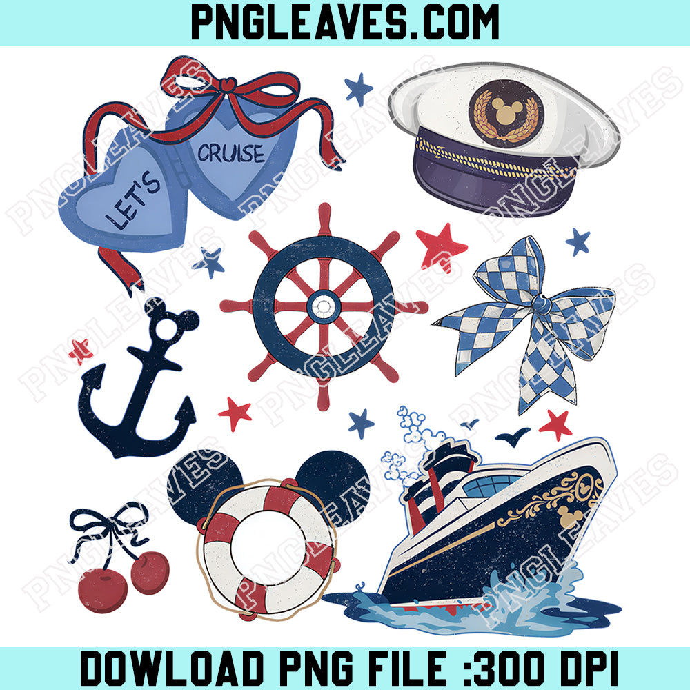 Coquette Bows Disney Cruise PNG, Let_s Cruise PNG, Cruise Girls Trip Matching PNG