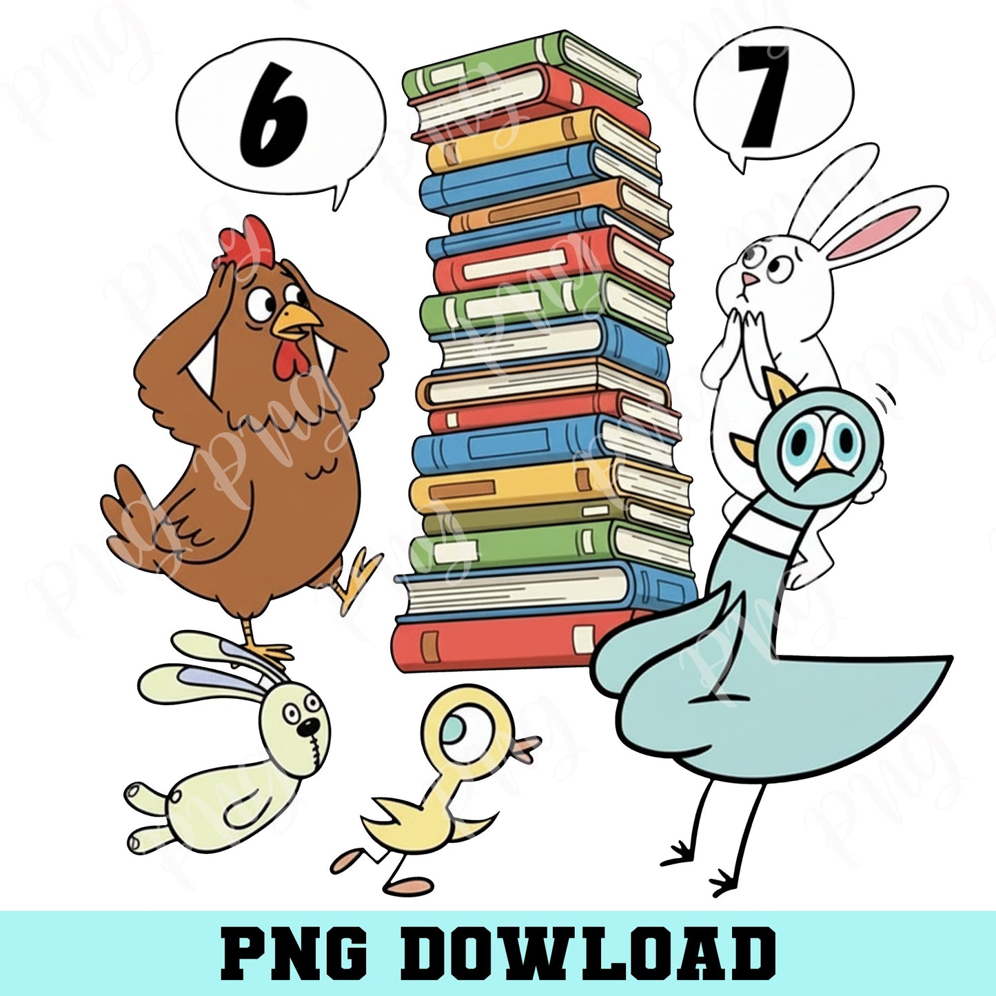 Teacher 67 PNG, Elephant Piggie Children's Books Png,Teacher Six Seven 67 Trend Png