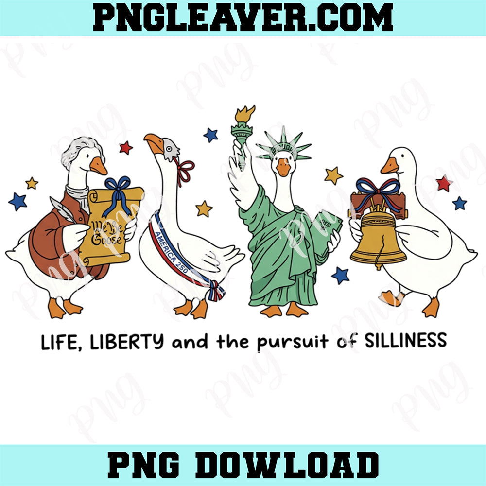 America 250 Goose Funny Cute Png, USA 250th Anniversary Png, Funny Patriotic Png