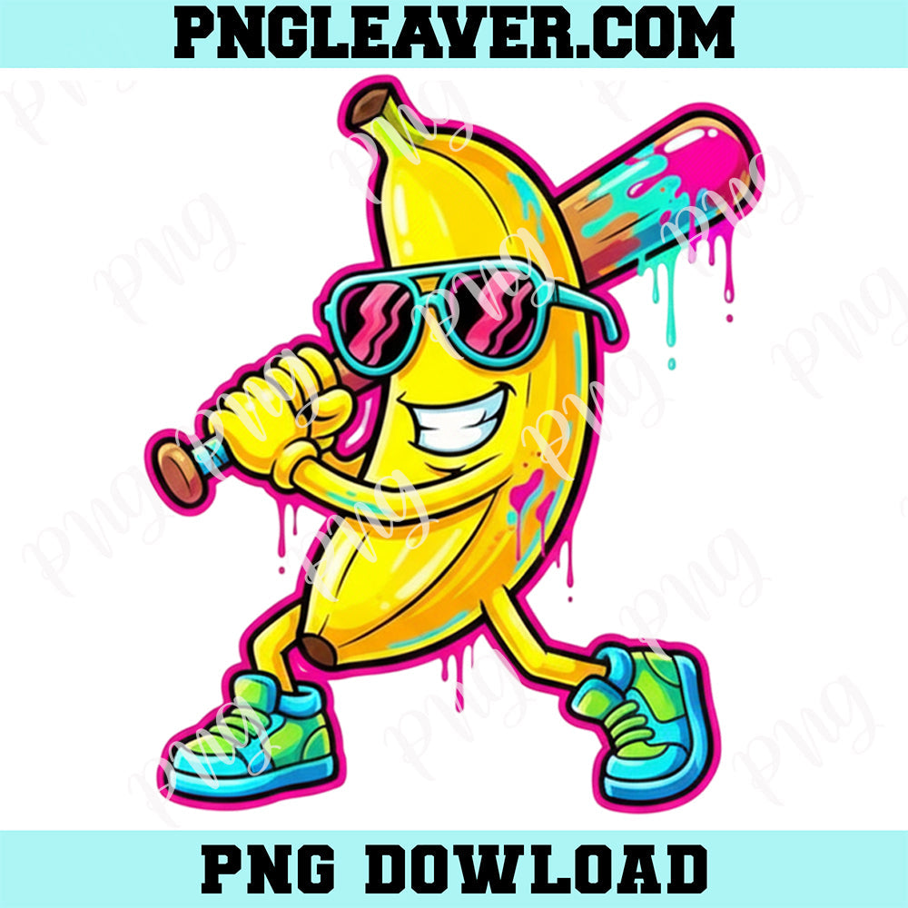 Banana Funny Baseball Png, Banana Drip Ice Cream Png