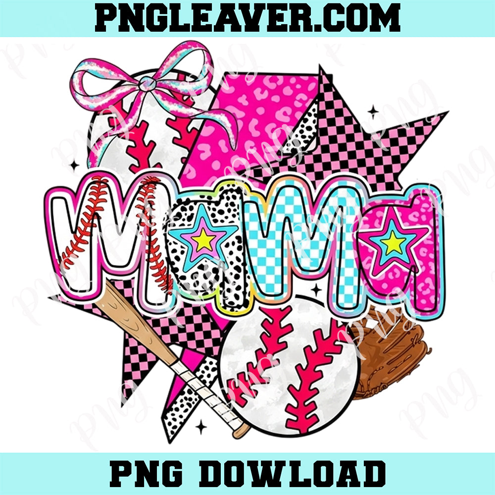 Brushstroke Baseball Mama Coquette Png, Preppy Baseball Png, Game Day Png