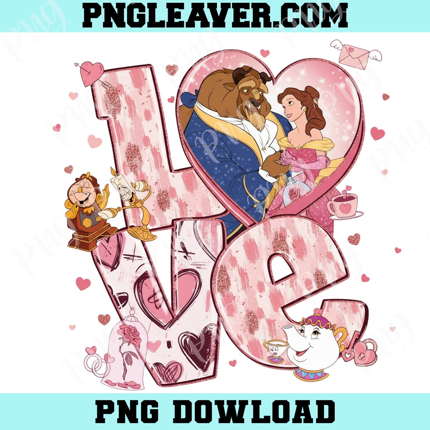 Princess Valentine Love Png, Beauty And The Beast , Belle Valentine Png