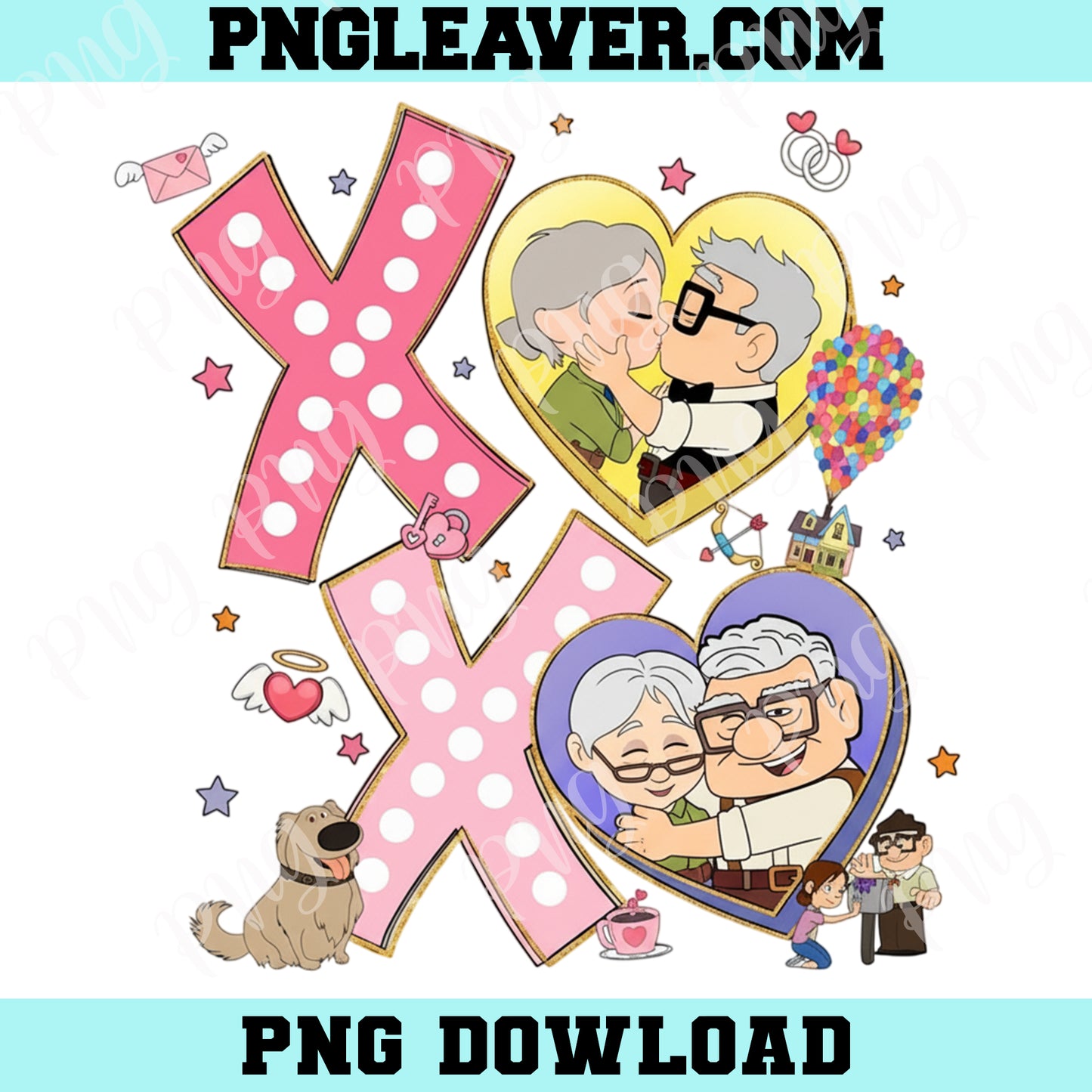 Carl và Ellie Xo Xo Png, Carl và Ellie Valentine Png, Cartoon Valentine Png