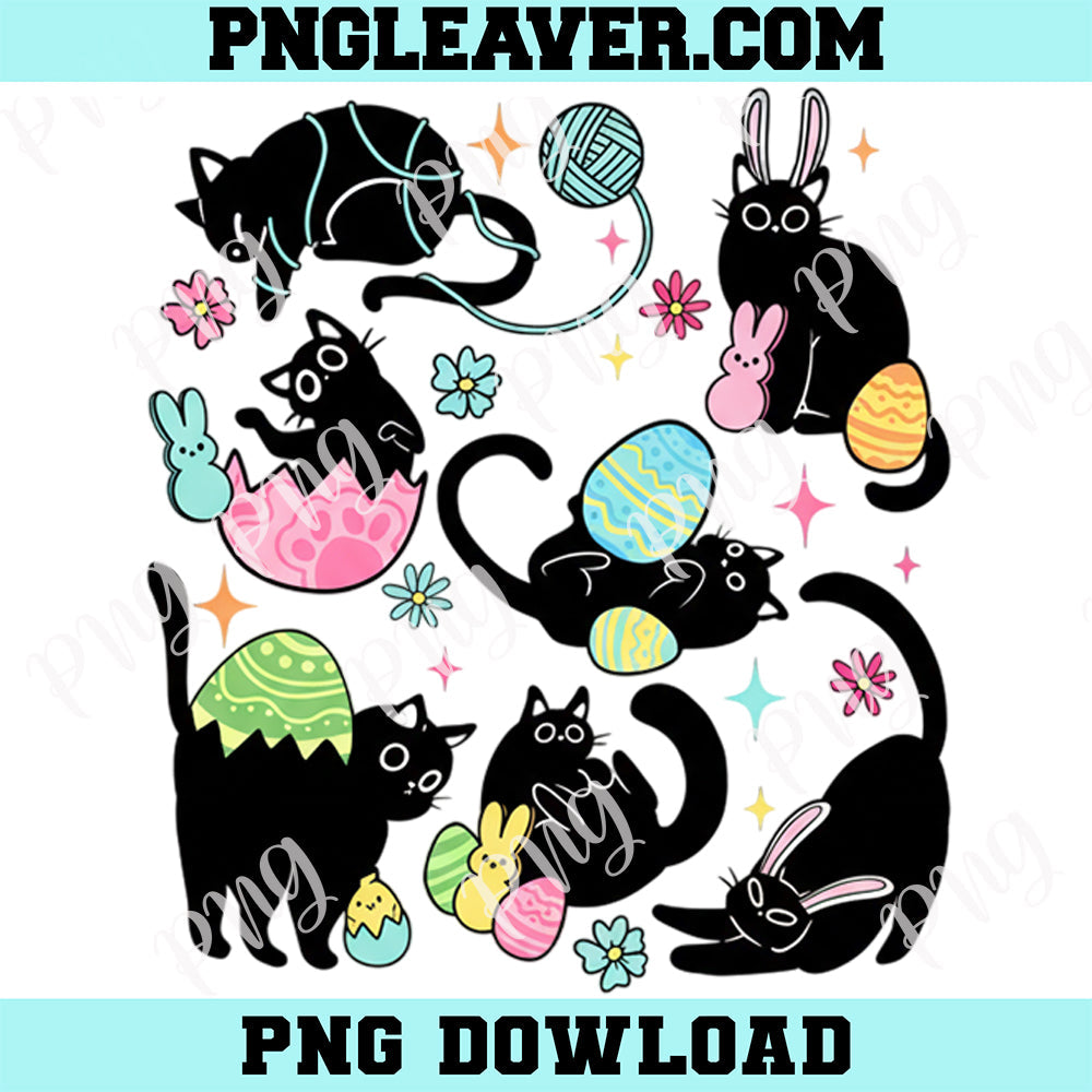 Girly Cat Easter Png, Easter Retro Cute Cat Png, Cat Lover Png