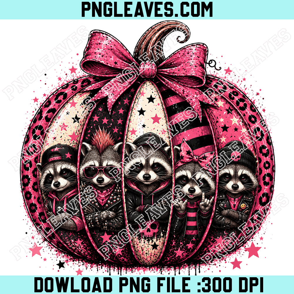 Racoon Pumpkin Pink PNG, Racoon Halloween PNG