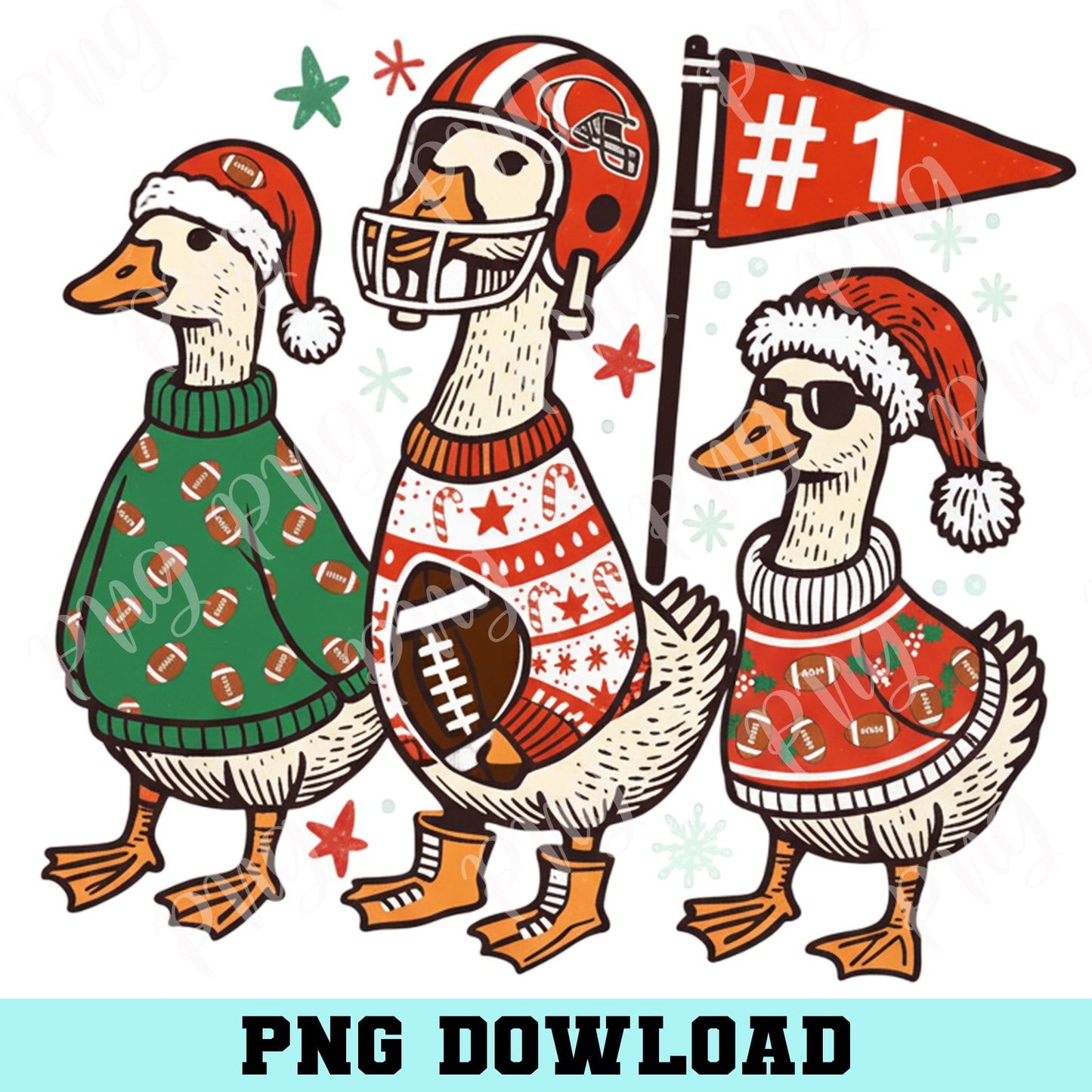 Christmas Football Goose PNG, Trendy Christmas Geese Football shirt design, Christmas Goose Football Mama Png