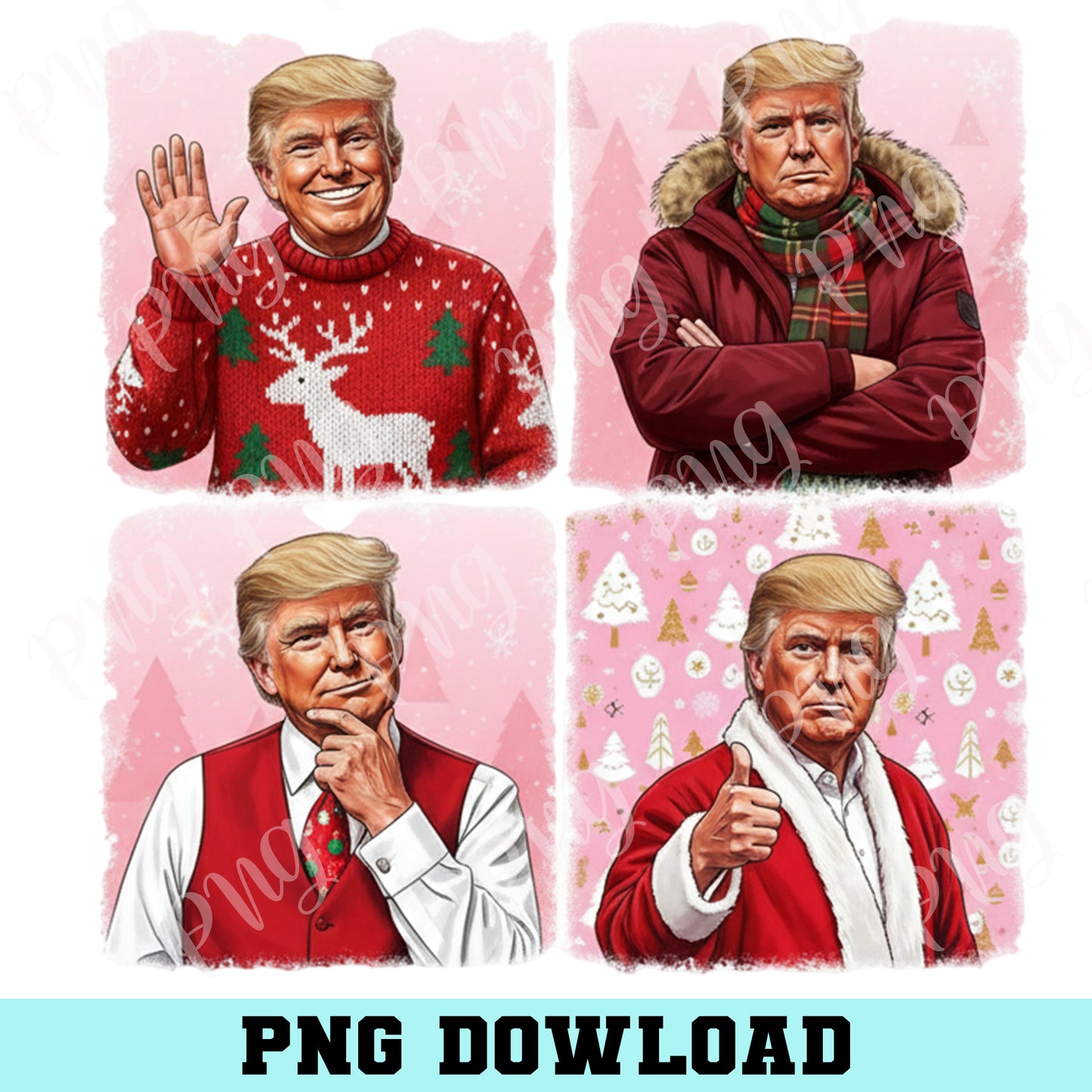 Trump Christmas President Png, Humorous Trump Christmas Png, Trump We Won Png