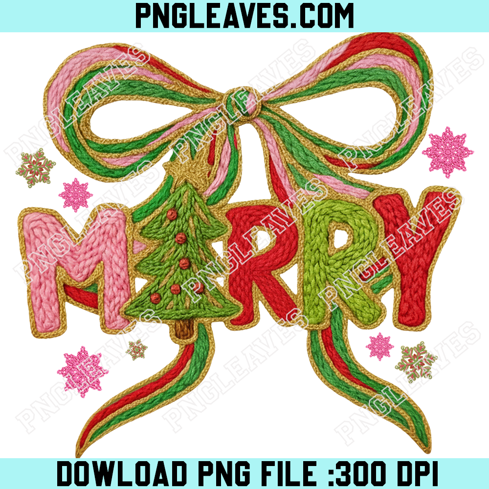 Christmas Coquette Knitting PNG, Merry Christmas Bow PNG, Faux Yarn PNG, Christmas Realistic Yarn Png