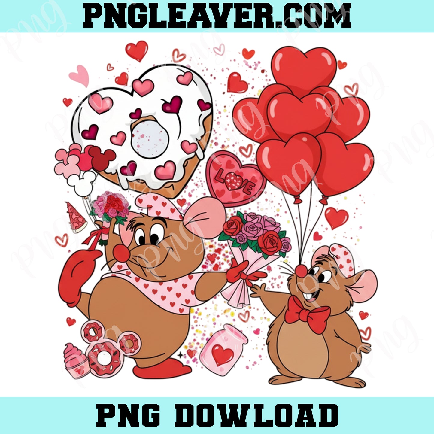 Coquette Happy Valentine Cartoon Mouse Png, Valentine Cartoon Character Png, I Only Have Eyes For You Png