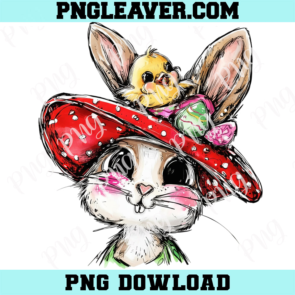 Baby Bunny Cute Easter Png, Happy Easter Glitter Brushstrokes Bunny Png