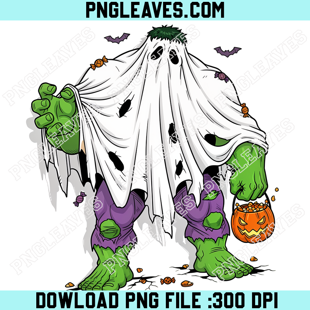 Hulk Ghost Halloween PNG, Funny Marvel Monster Trick Or Treat Costume Design