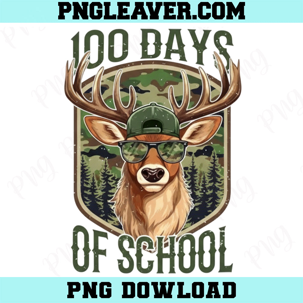 Deer 100 Days of School Png, Student Boys Teacher 100th Day Png