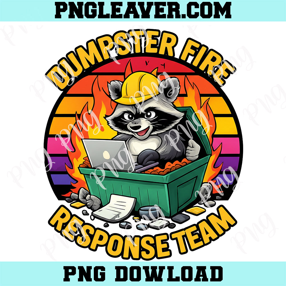Racoon Dumpster Fire Response Team PNG, Funny Christmas Ugly Sweater Office Humor Png