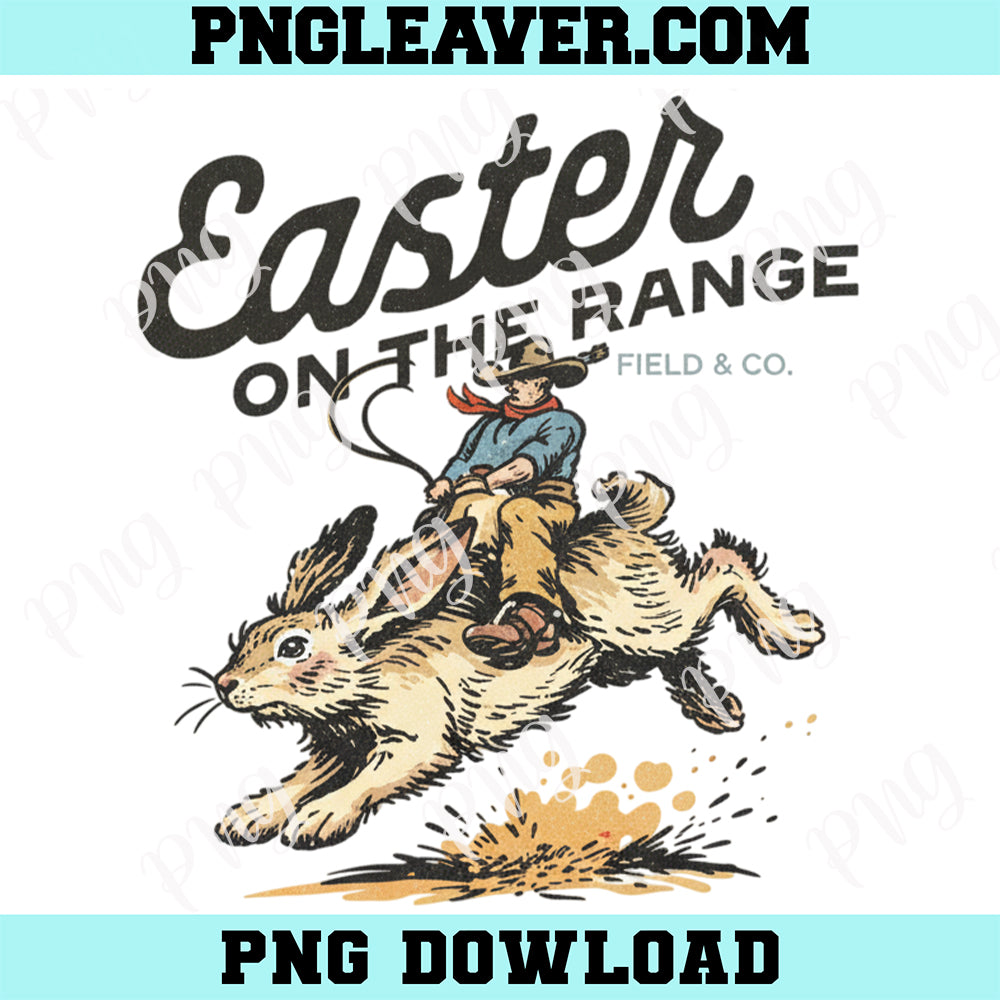 Easter Cowboy Bunny Rodeo Western Png, Design Vintage Spring Png