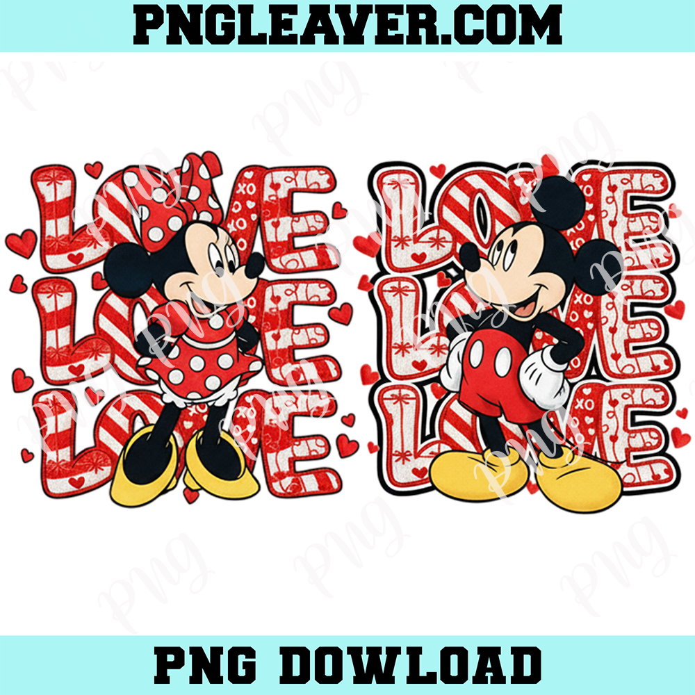 Mouse Faux Yarn Couple Valentine Bundle Png,Valentine Mouse and Friends Png
