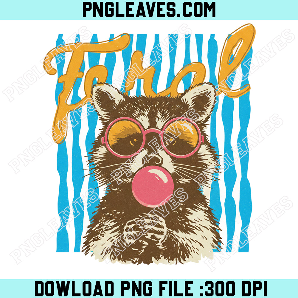 Cute Raccoon Bubble Gum Png, Preppy Summer Shirt Design, Graphic Funny Girly Beach Png