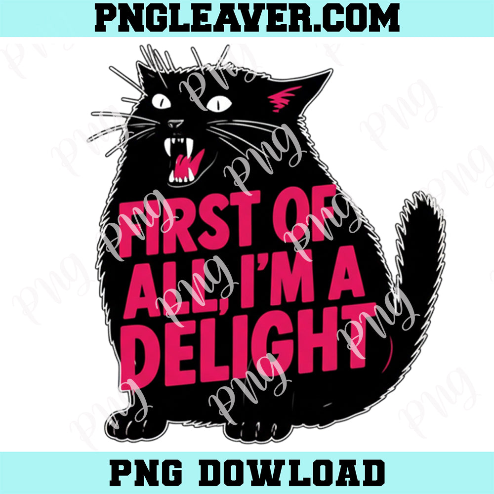 First of All I'm a Delight Roaring Black Cat Png, Black Cat Png