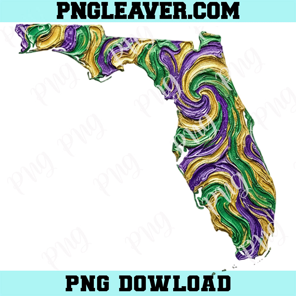 Florida State Png, Mardi Gras Png, Fat Tuesday Png, Brushstroke Png, Impasto Design Png
