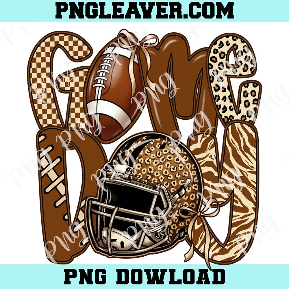 Football Game Day Leopard Png, Touchdown Season Png, Football Mama Png