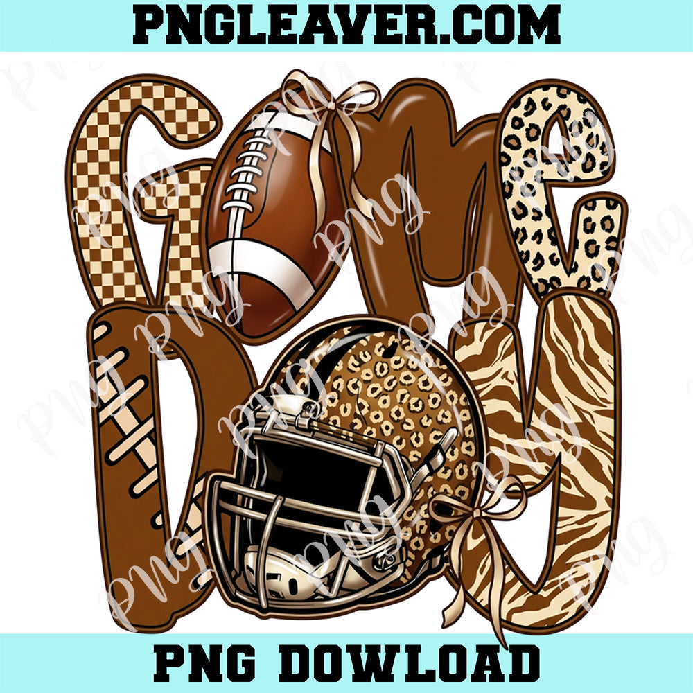 Football Game Day Leopard Png, Touchdown Season Png, Football Mama Png