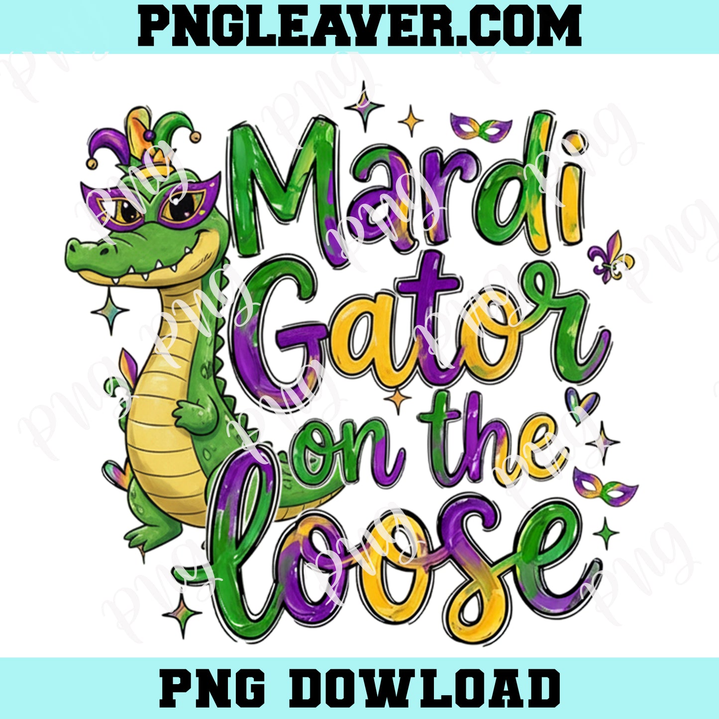Funny Mardi Gras Crocodile PNG Shirt Design, Funny Crocodile Png, Mardi Gras Png