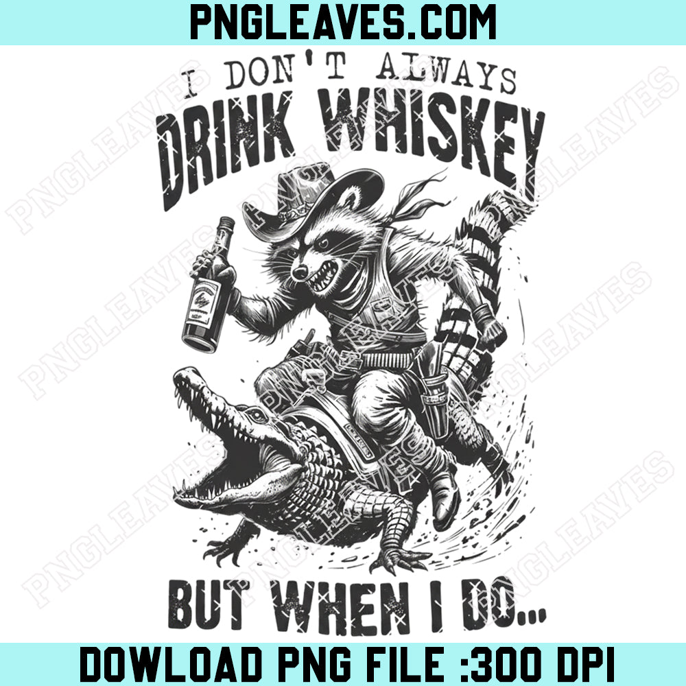 Funny Raccoon Whiskey Png, Drunk Cowboy Trash Panda Design Png