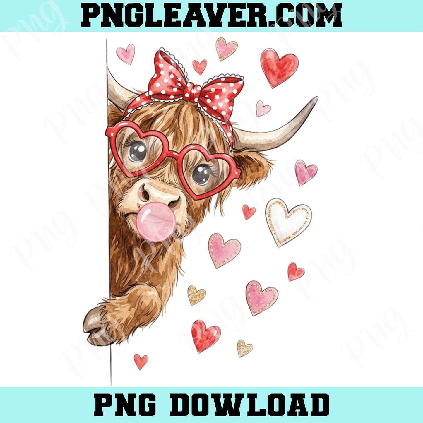 Valentine Highland Cow Cute PNG, Valentine Coquette Png, Valentine's Howdy Valentine Png,