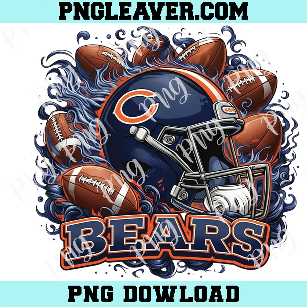 Chicago Football Bear Fire Logo New PNG, Game Day Touchdown Png, Bears Football Png
