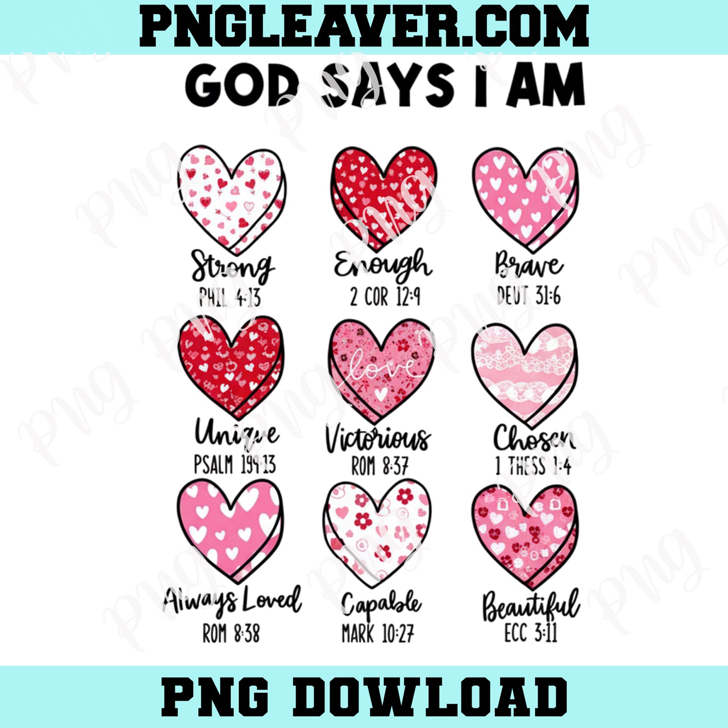 God Says I Am Valentine Png, Christian Bible Verse Png, Love Png